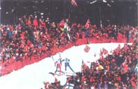 Esquiadores em Oslomarka